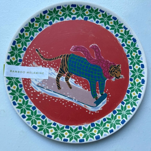NIB Emily Taylor for George & Viv Melamine Holiday Dessert Plates,  Set of 4 - Picture 5 of 10